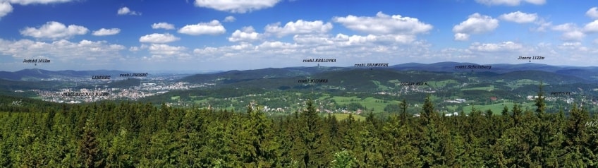 The panorama of Jizera Mountains